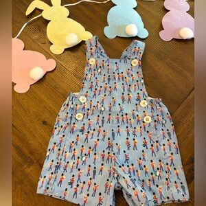 Thomas Brown Trotters London British Guard Lawn Print Cotton Romper 3-6M
